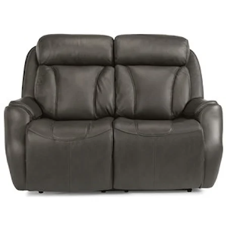 Contemporary Power Reclining Loveseat with Power Headrest
